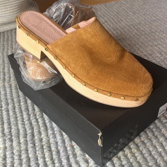 J Crew Dakota Suede Wood Clog (tarnished pecan color) - Picture 5 of 10